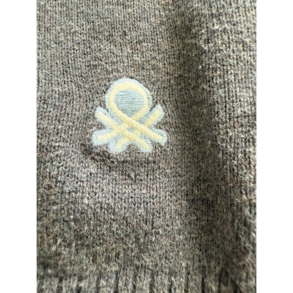 Stile Benetton Unisex Sweater Gray Blue White Size MED 100% Cotton - Picture 6 of 10